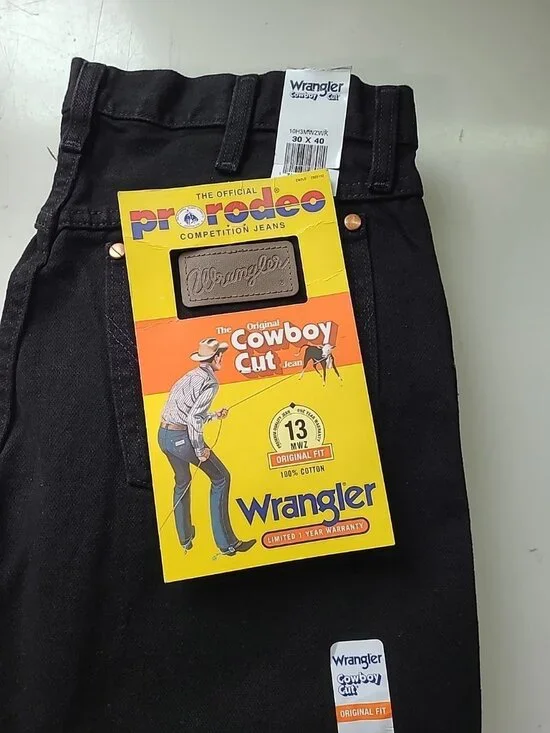 Wrangler Men's 13MWZ Cowboy Cut Original Fit Jeans Black 30X40 - Picture 4 of 6